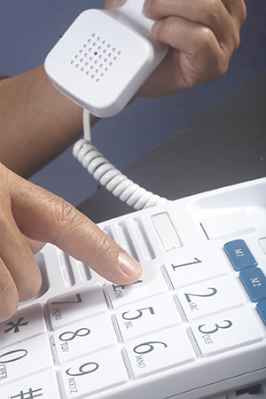 Telephone with large buttons.